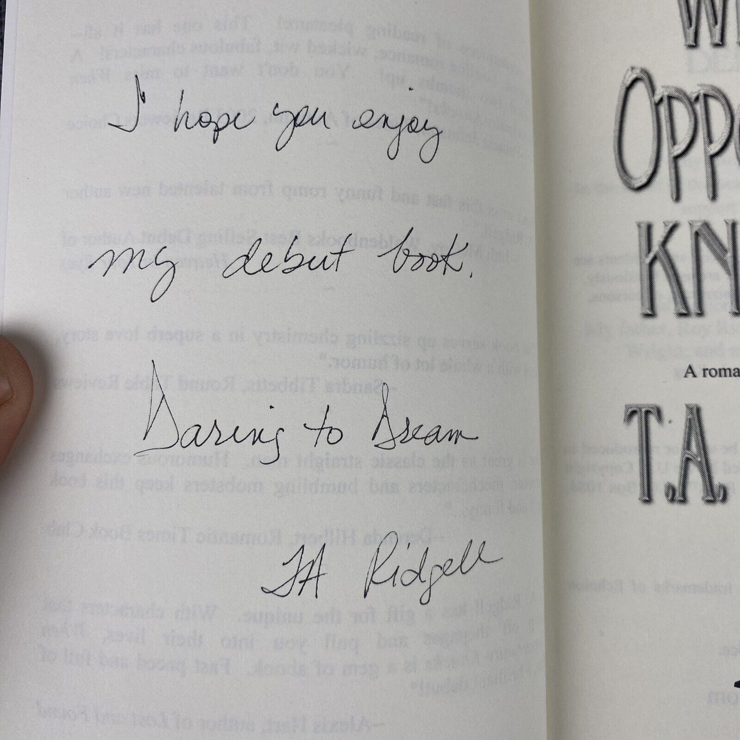 When Opportunity Knocks Paperback by T. A. Ridgell 2003 SIGNED COPY LN