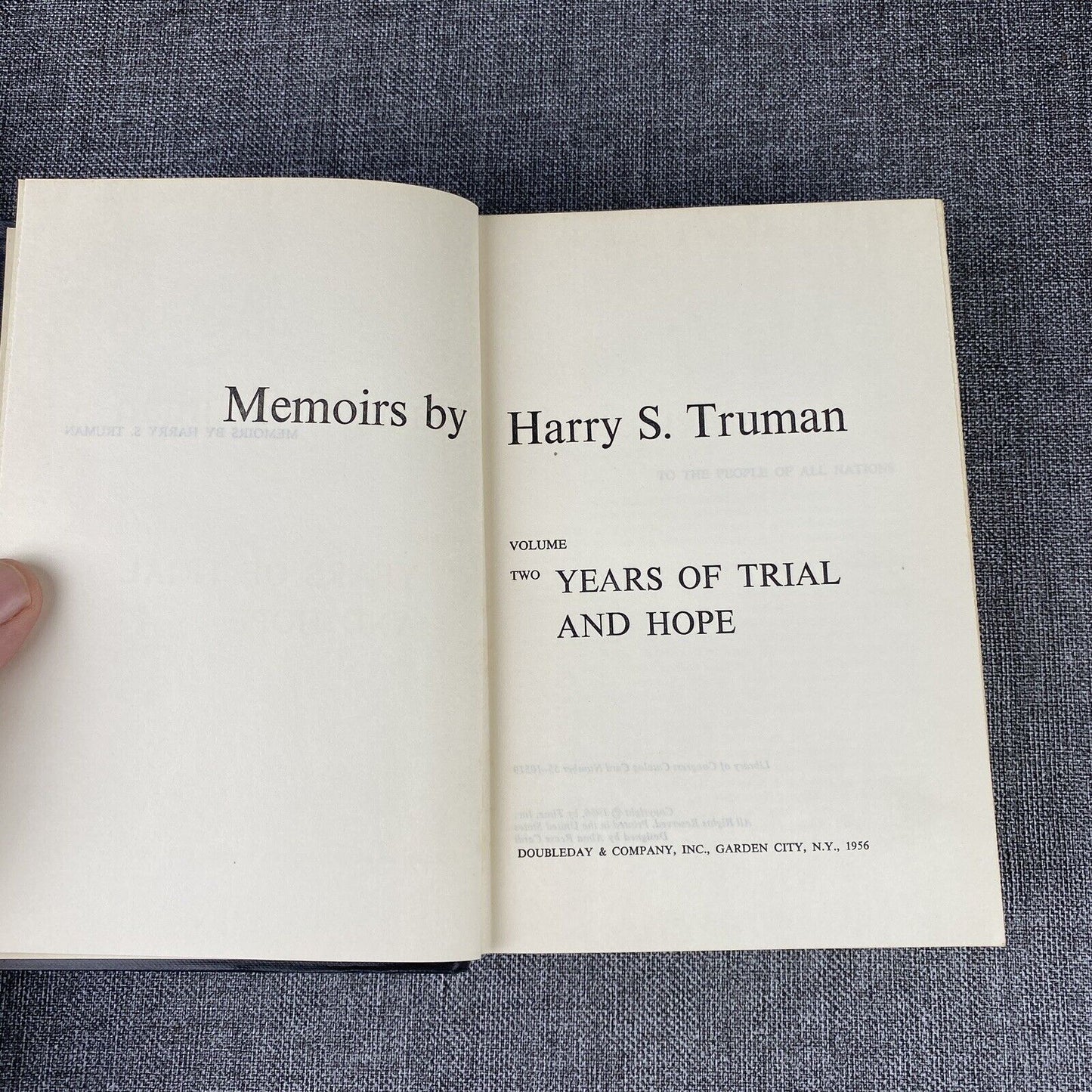 Memoirs by Harry S. Truman Volumes I & II 1955 & 1956 HC