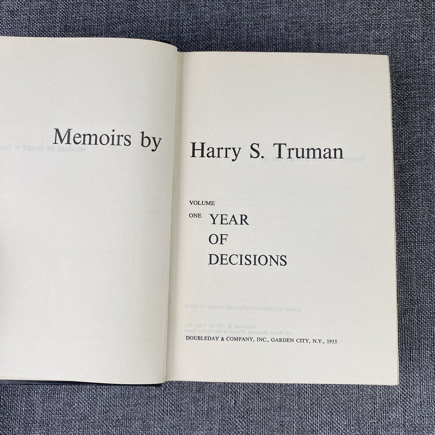 Memoirs by Harry S. Truman Volumes I & II 1955 & 1956 HC