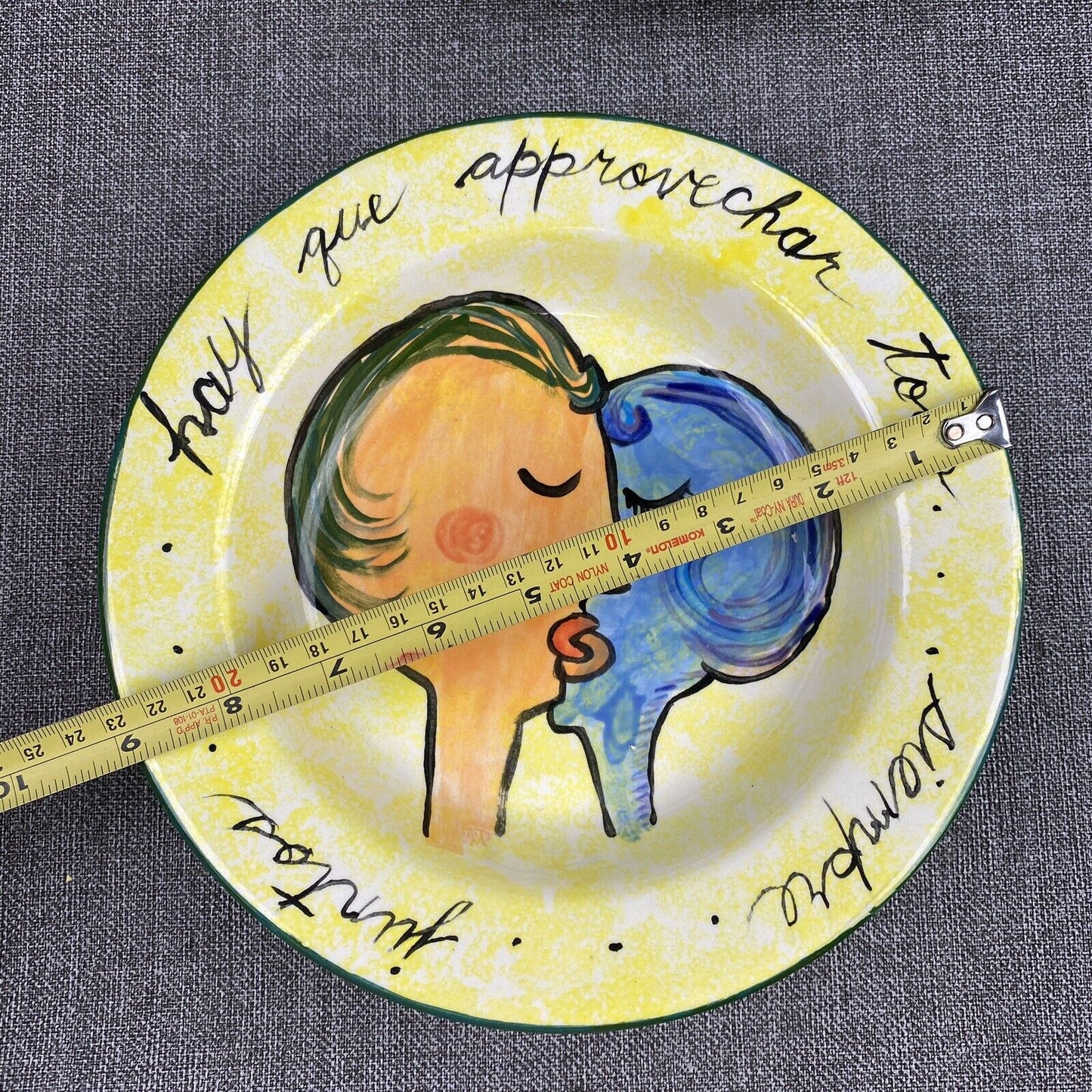 Vintage Hand Painted Soup / Salad Bowl Con Amor... Lucy