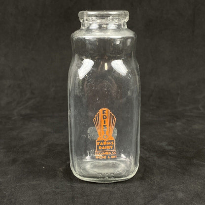 Vintage Edisto Farms Dairy 1/2 pint Bottle Columbia South Carolina