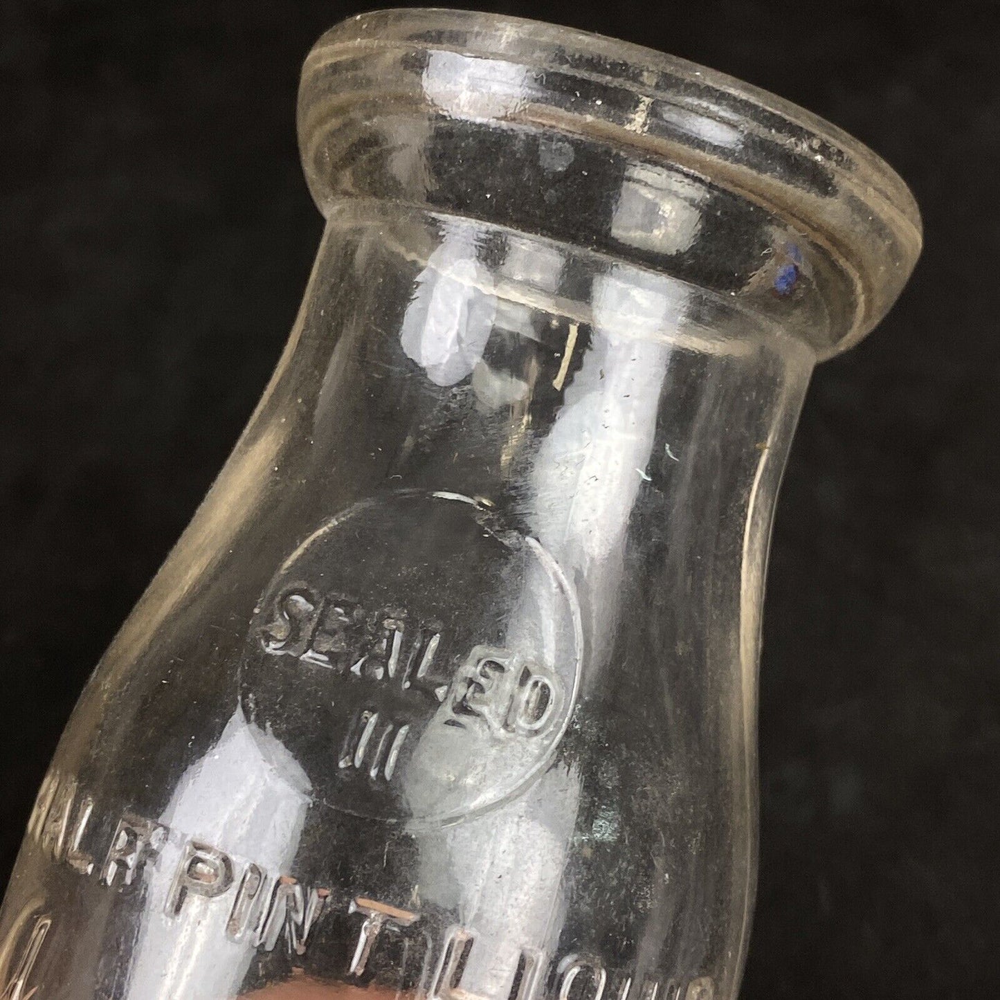 Vintage Baby Milk Bottle "A Bottle of Milk is a Bottle of Health"  1/2 Pint