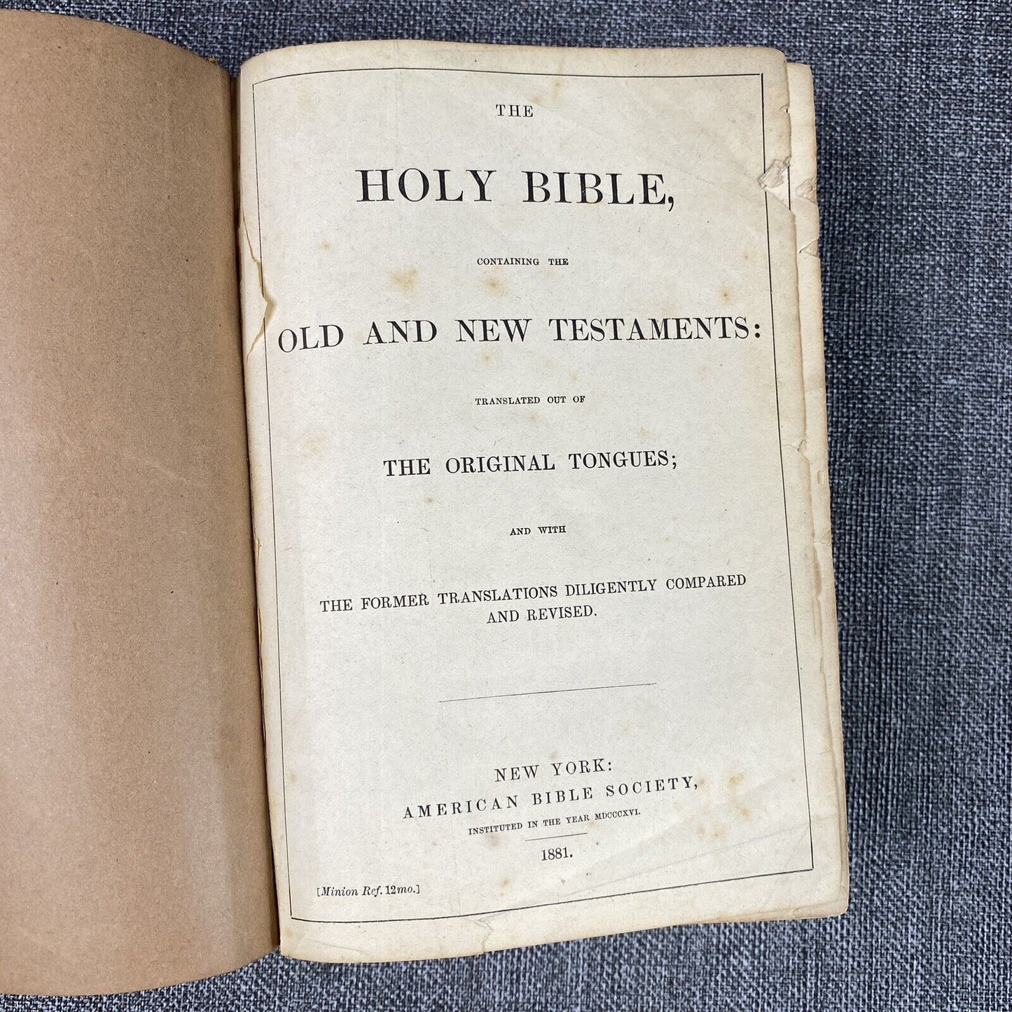 1881 Antique Bible Revision Book "Revised New Testament and History of Revision"