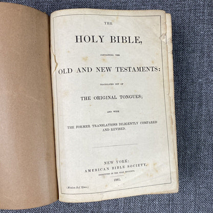 1881 Antique Bible Revision Book "Revised New Testament and History of Revision"