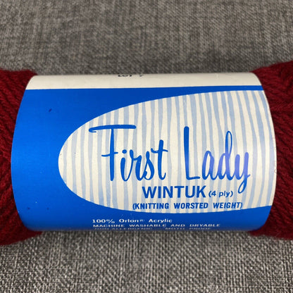 Vintage Wintuk First Lady 4 Ply Cranberry 8626 7 Skeins Machine Washable