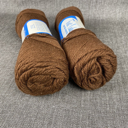 Vintage First Lady Knitting Worsted Chocolate  3 Skeins 100% Virgin Wool