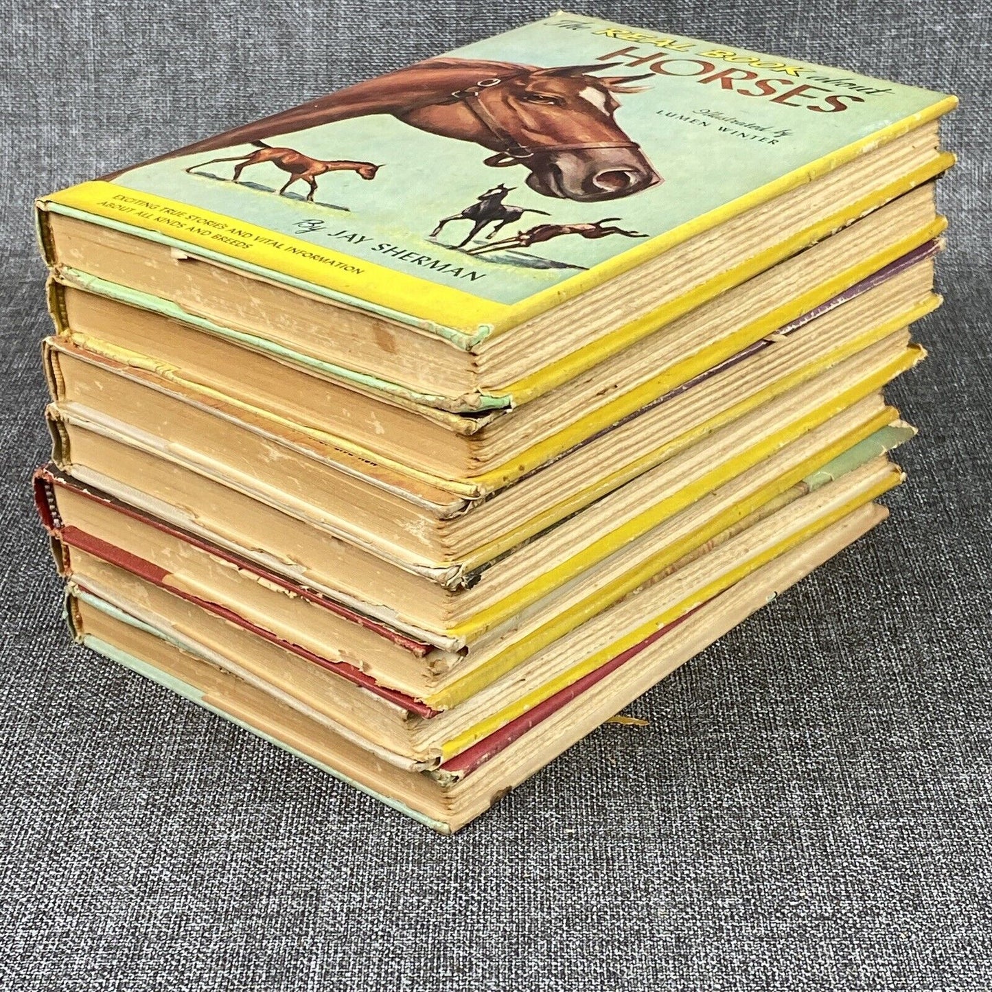 Lot of 11 THE REAL BOOK ABOUT Vtg Children's Books 1950's HC Garden City Books