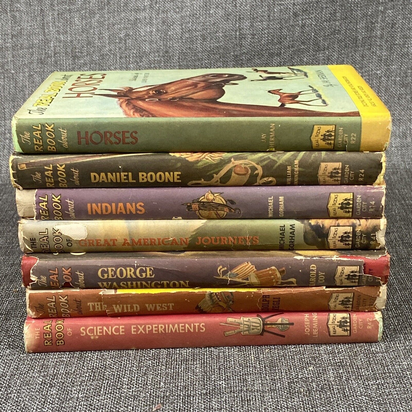 Lot of 11 THE REAL BOOK ABOUT Vtg Children's Books 1950's HC Garden City Books