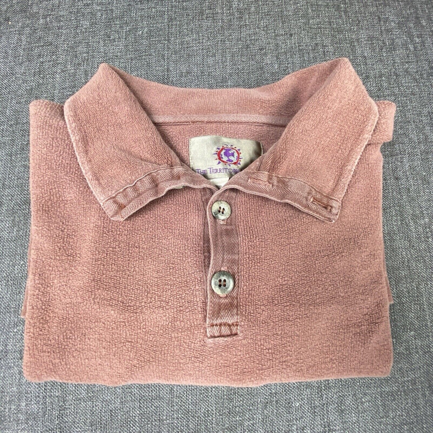 The Territory Ahead Long Sleeve Mauve 4 Button Mock Neck Size: M