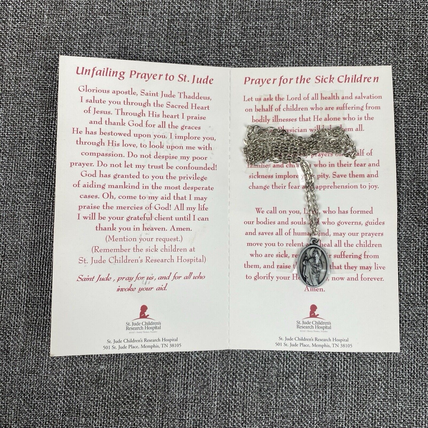 St Jude Children's Hospital  Christianity Medal Pendant