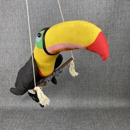 Vintage Hanging Toucan Plush Stuffed Fabric Cranciones Tropicana 12"