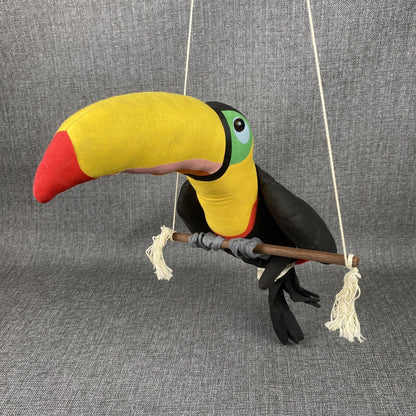 Vintage Hanging Toucan Plush Stuffed Fabric Cranciones Tropicana 12"