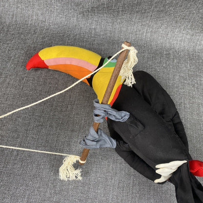 Vintage Hanging Toucan Plush Stuffed Fabric Cranciones Tropicana 12"