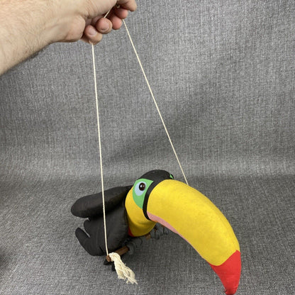 Vintage Hanging Toucan Plush Stuffed Fabric Cranciones Tropicana 12"