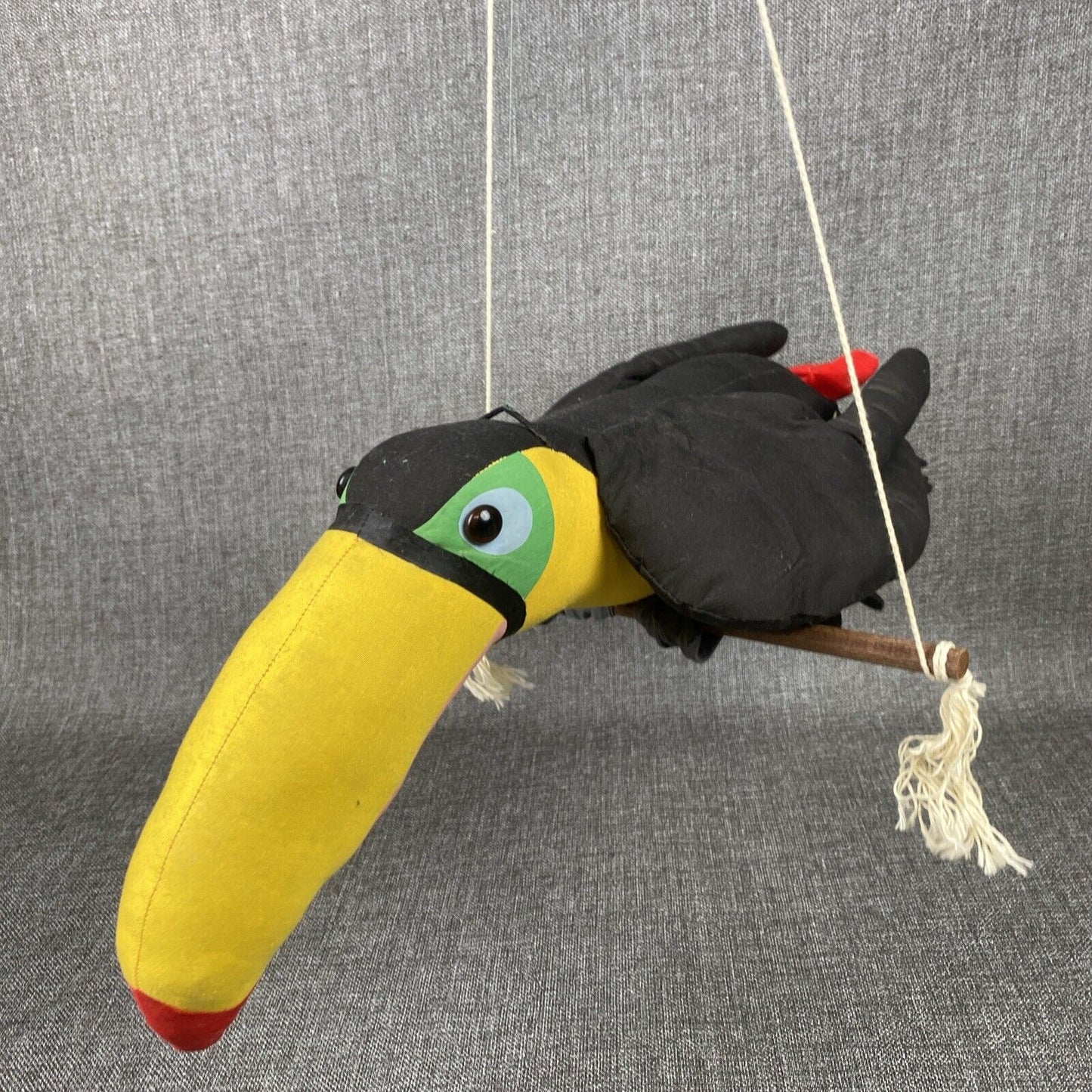 Vintage Hanging Toucan Plush Stuffed Fabric Cranciones Tropicana 12"