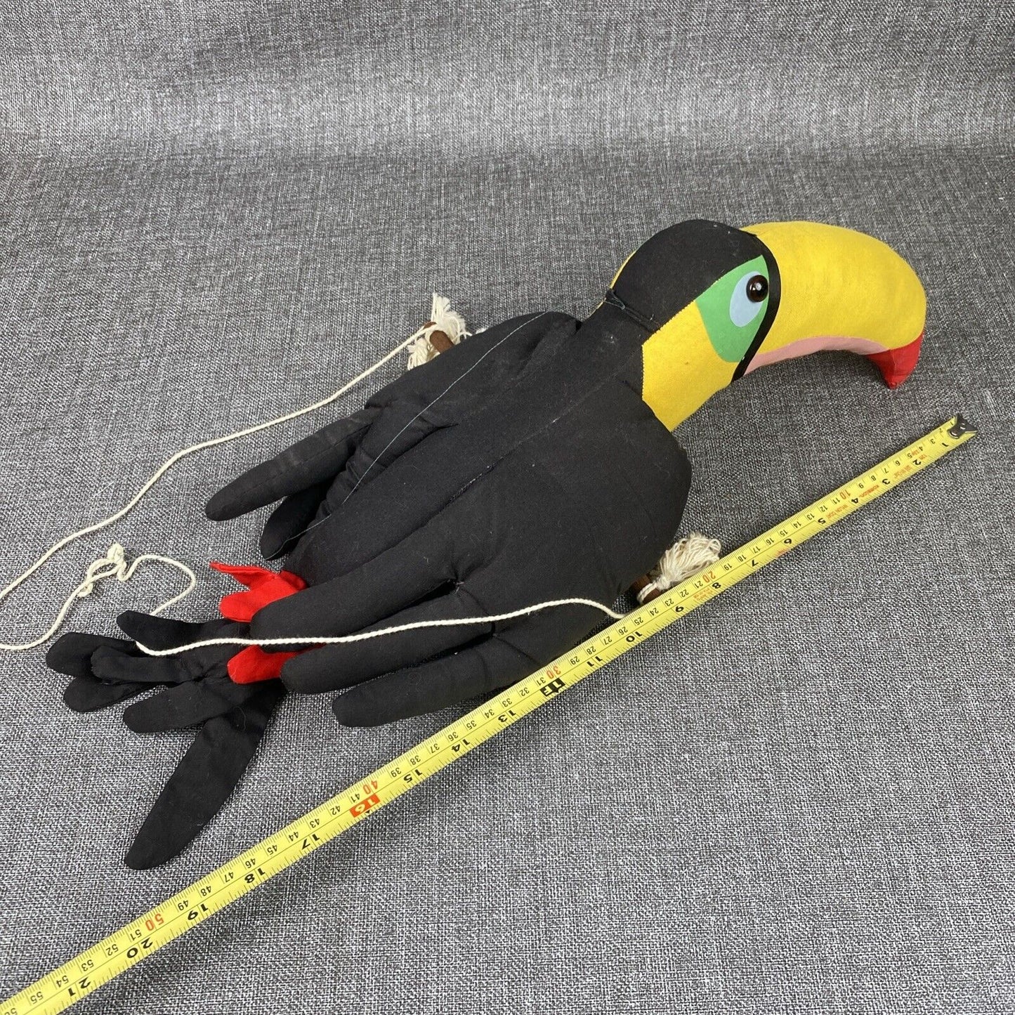 Vintage Hanging Toucan Plush Stuffed Fabric Cranciones Tropicana 12"