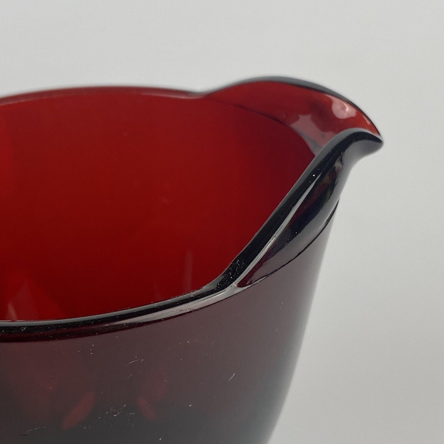 Vintage Anchor Hocking Royal Ruby Red Glass Footed Creamer and Open Sugar Bowl