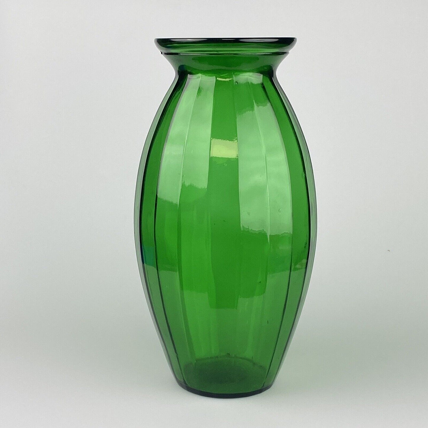 Vintage Glass Vase Emerald Green 12"