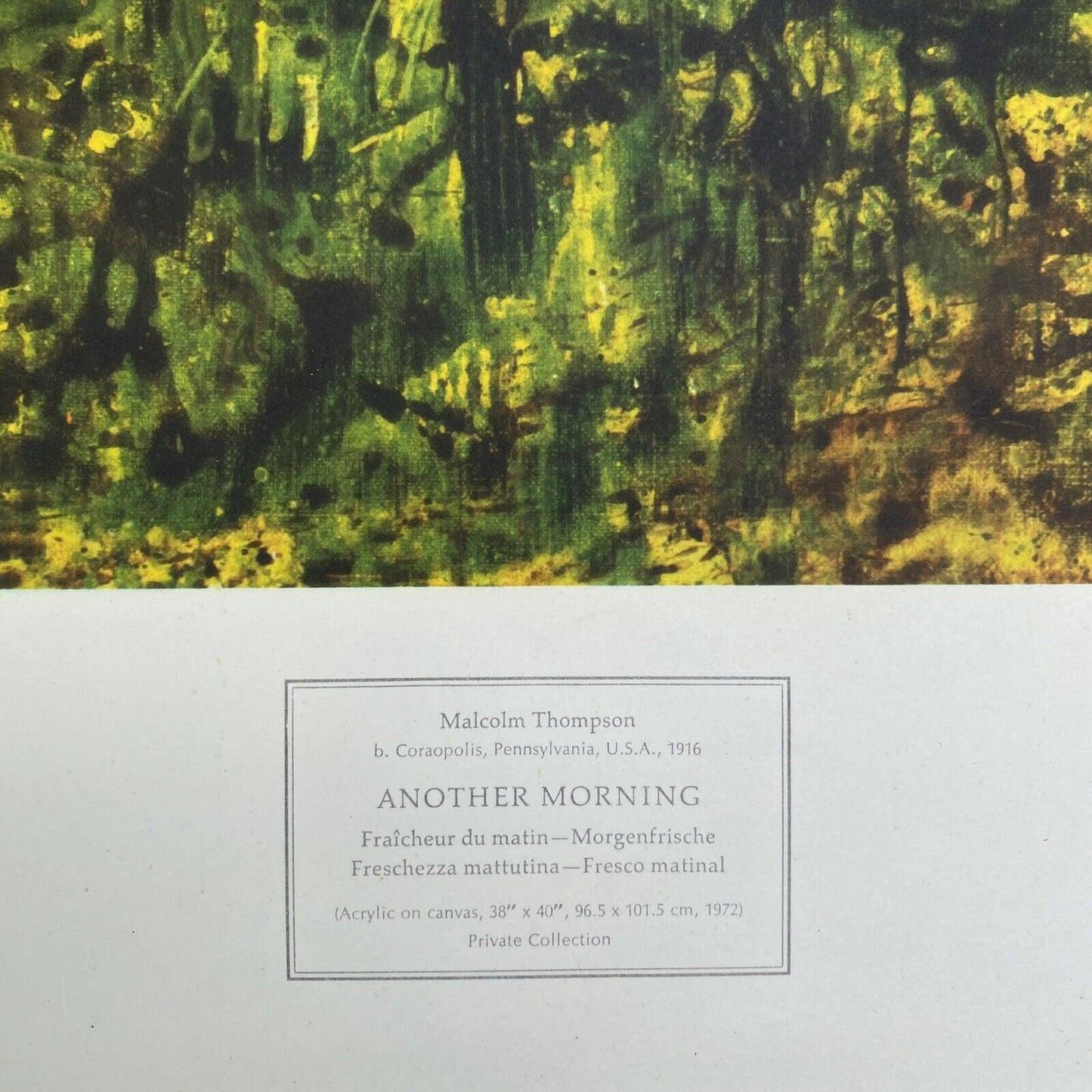 Vintage Malcolm Thompson "Another Morning" NYGS 1973 Art Print 32 X 33