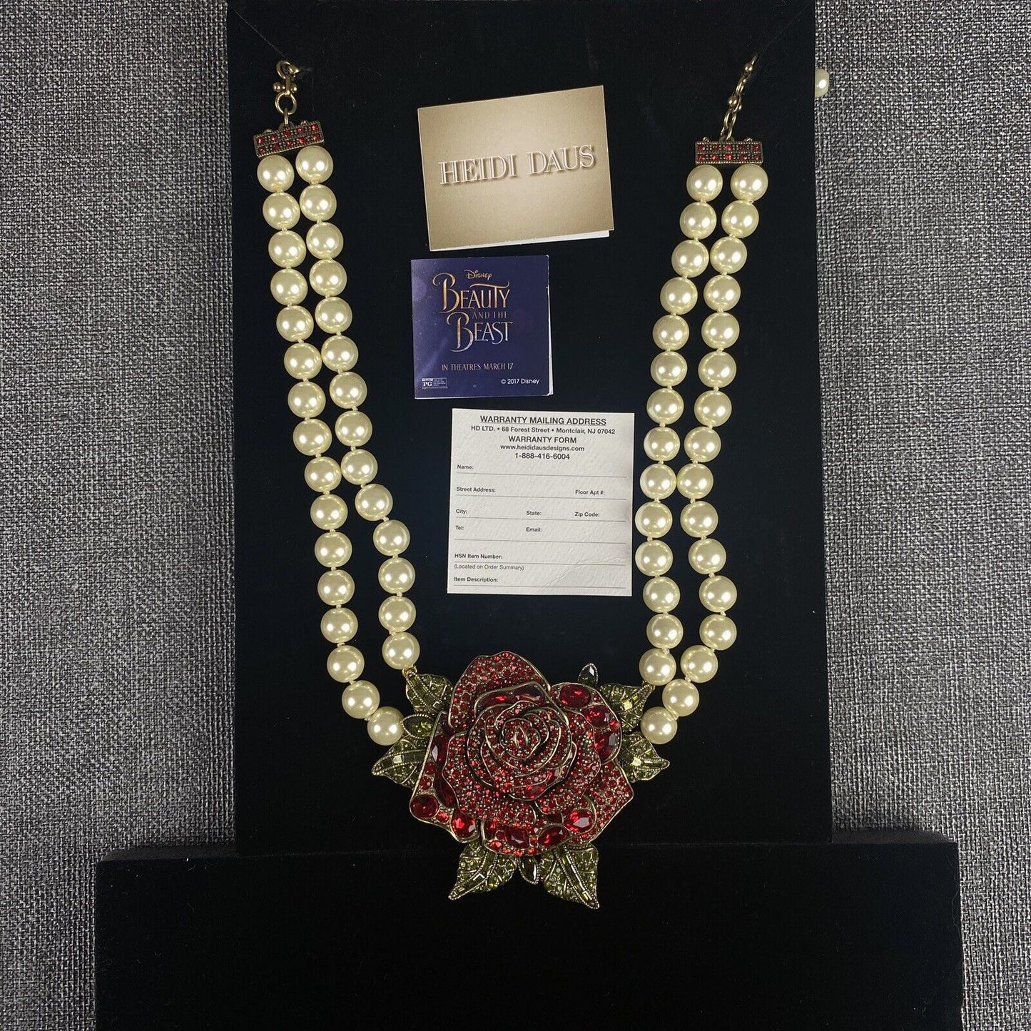 Heidi Daus Set Beauty And The Beast Necklace with Original Box and Paperwork