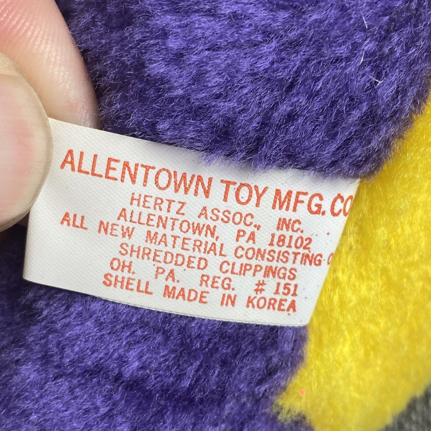 Vintage Allentown Toy Bear I Love You Plush Stuff Animal 9" sitting