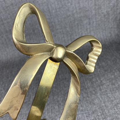 Vintage Solid Brass Plate / Picture Hangers Bow  Plate 29”x4” Lot Of 3