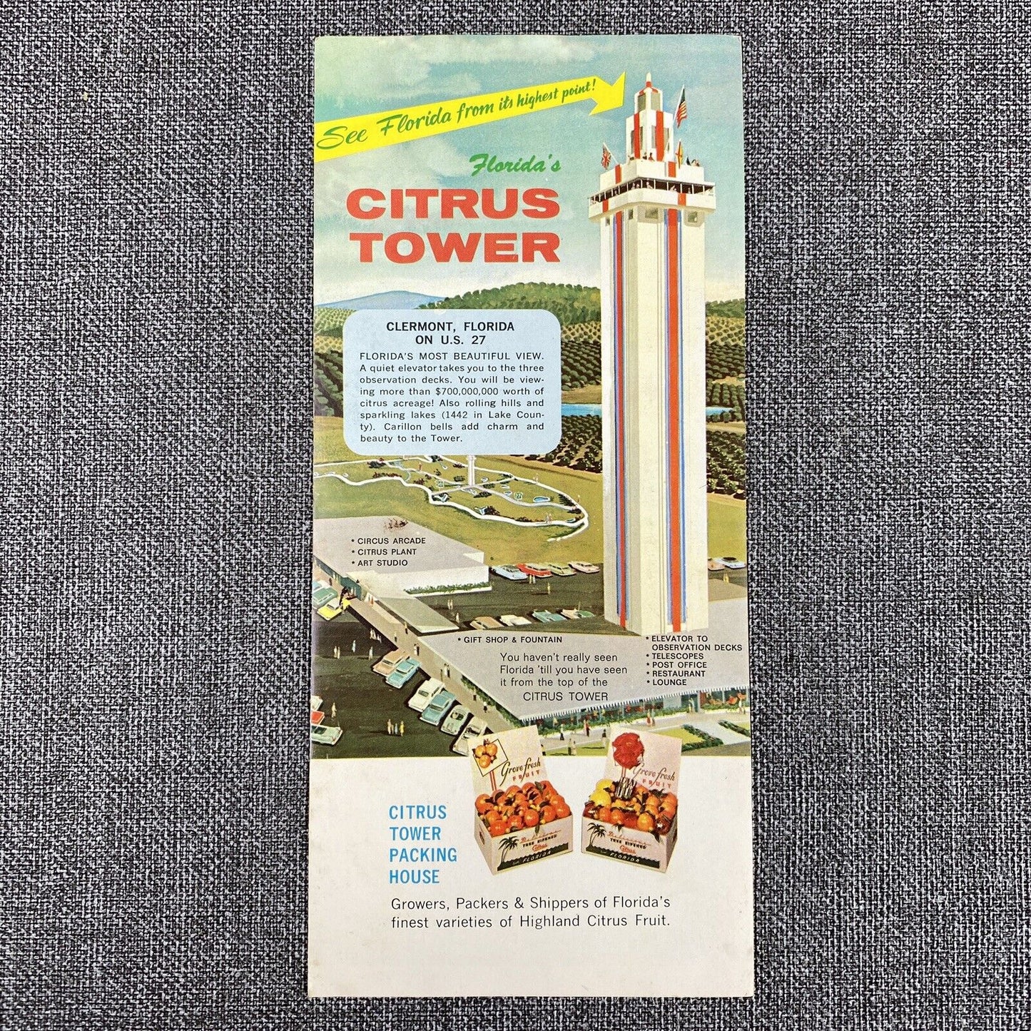 Vintage Travel Brochure Florida Citrus Tower US 27