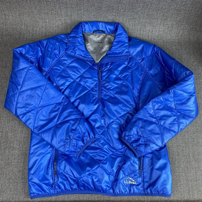 L.L. Bean Down Pull over Jacket Blue Size M EUC