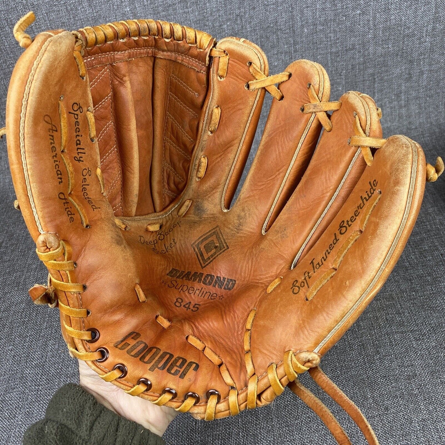 Vintage COOPER Baseball Mitt Pro Style Diamond Superline 845 Leather Glove RHT