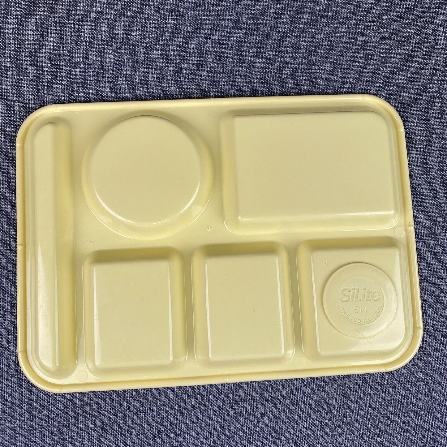 SILITE Divided Trays #614 Lilac School Cafeteria Lunch Set of 5 USA Vintage