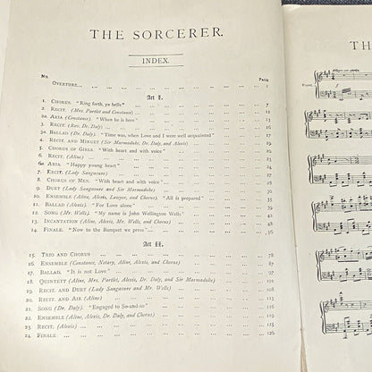 The Sorcerer Comic Opera in Two Acts Music Vocal Score 1920