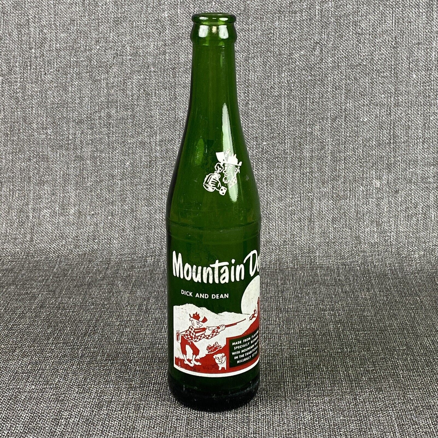 Vintage Mountain Dew 10 oz. Bottle Dick and Dean Bottle