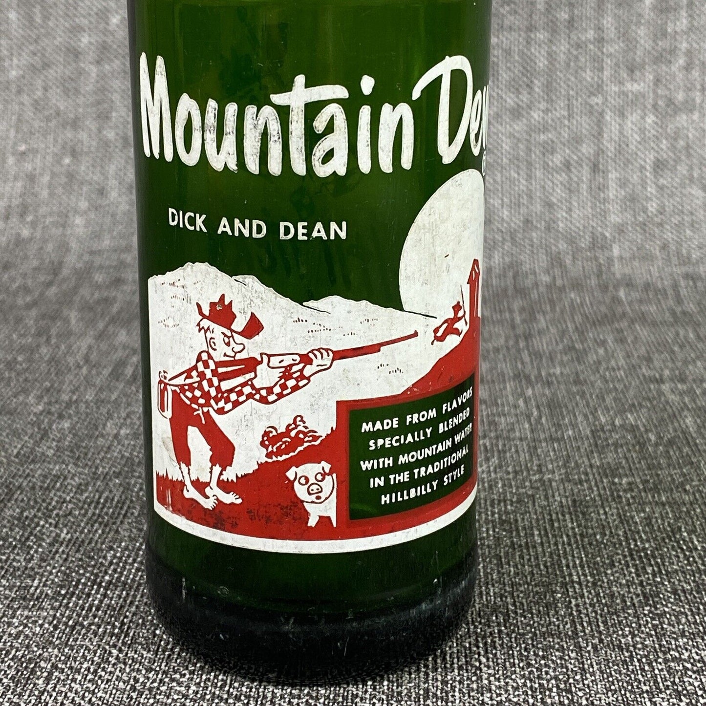 Vintage Mountain Dew 10 oz. Bottle Dick and Dean Bottle