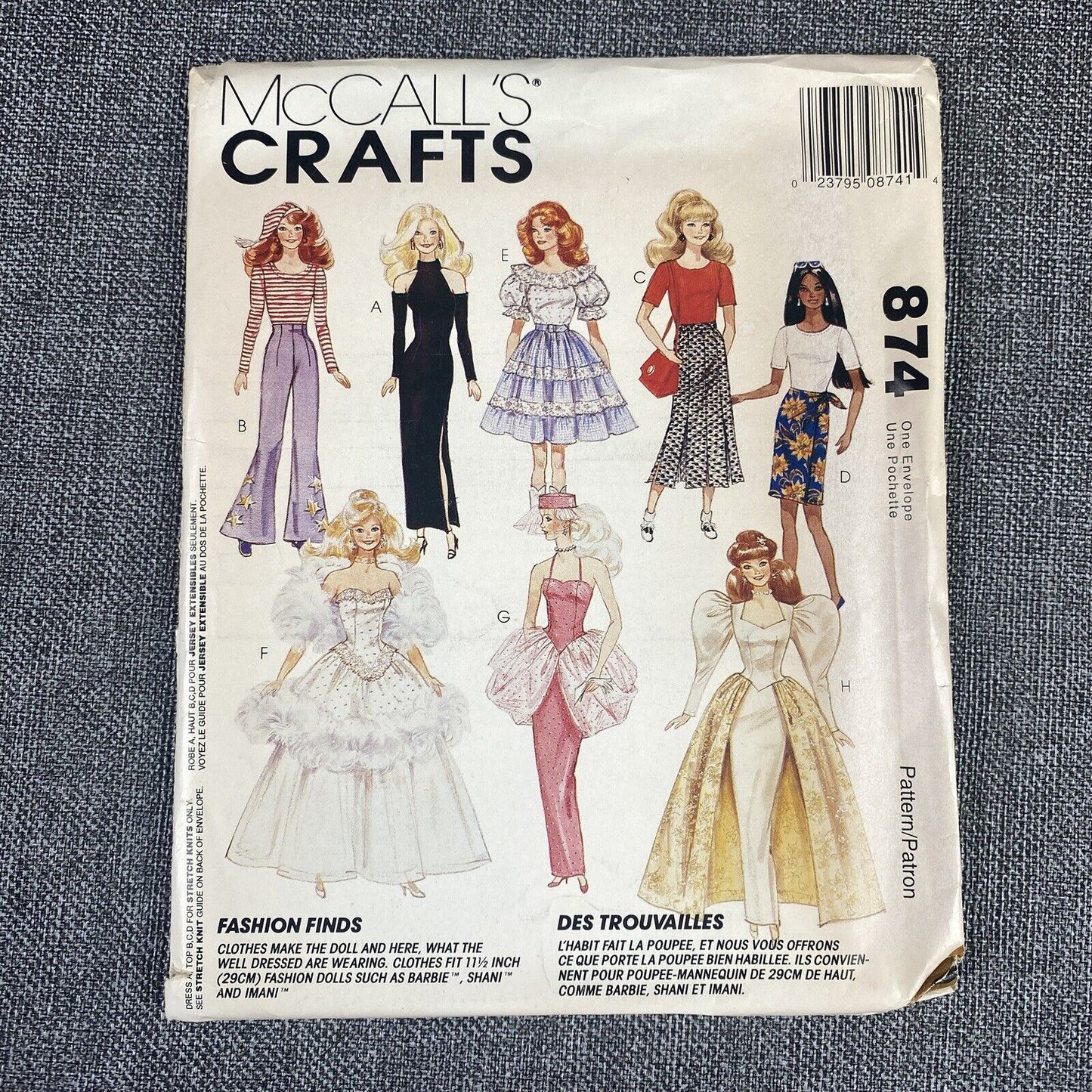 Vintage1960's McCall's Patterns Barbies 874 Little Sister Skipper Clothes Uncut