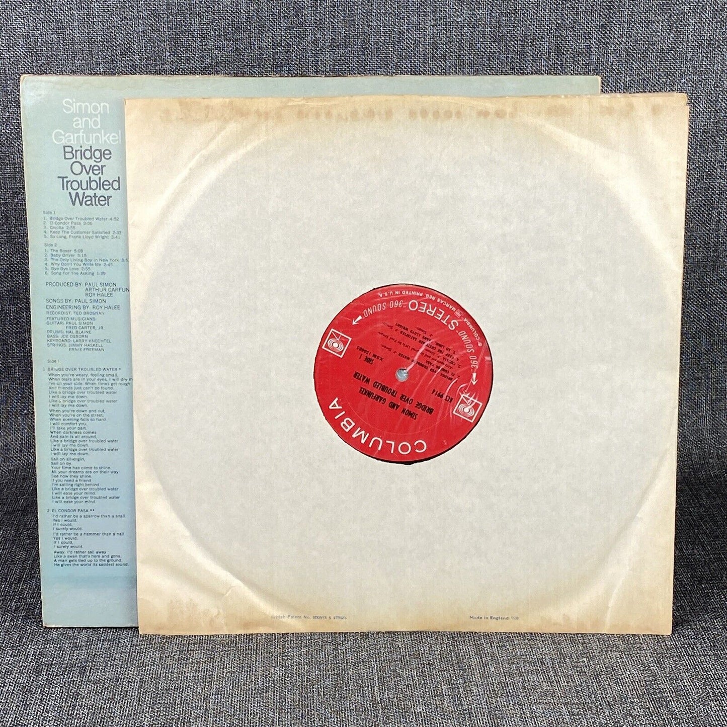 SIMON & GARFUNKEL Bridge Over Troubled Water COLUMBIA LP VG+ 2-Eye