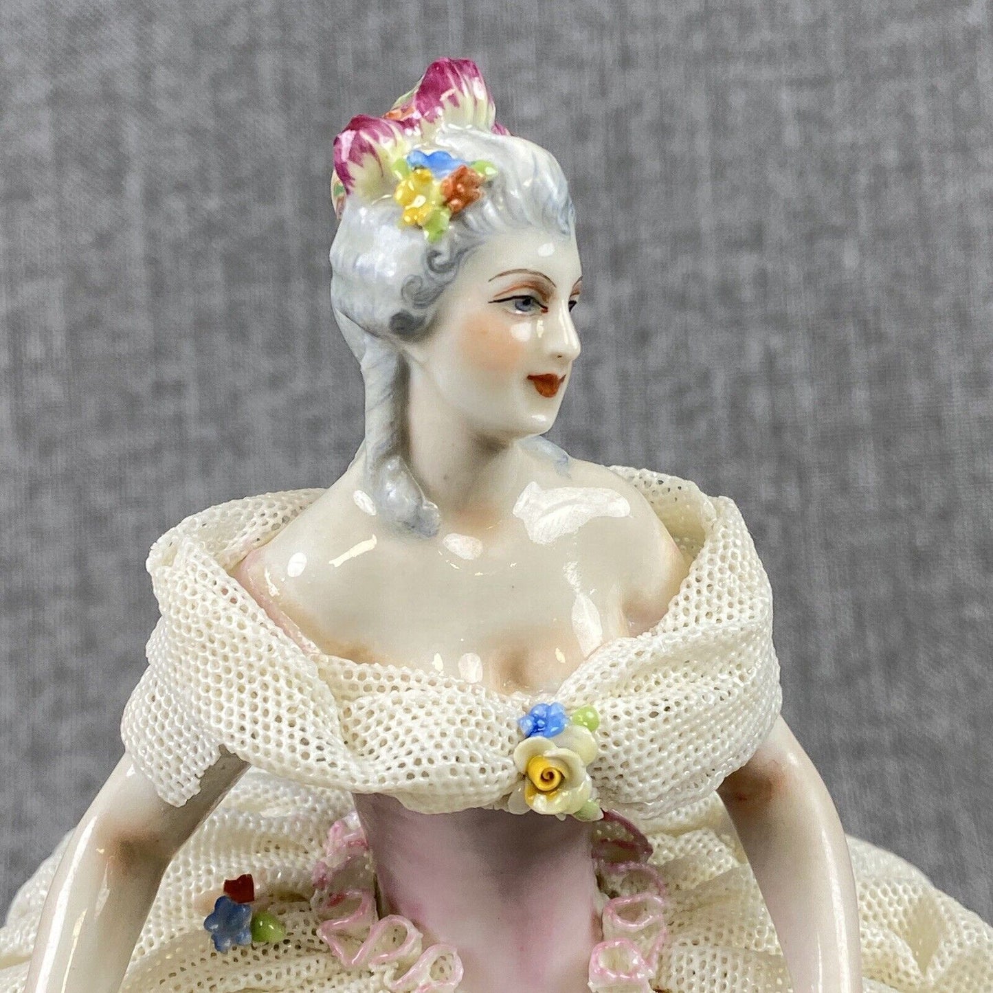 Capodimonte Dresden Porcelain Figurine Woman in Ballroom Dress (READ)