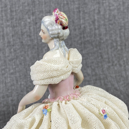 Capodimonte Dresden Porcelain Figurine Woman in Ballroom Dress (READ)