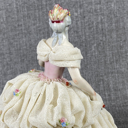 Capodimonte Dresden Porcelain Figurine Woman in Ballroom Dress (READ)