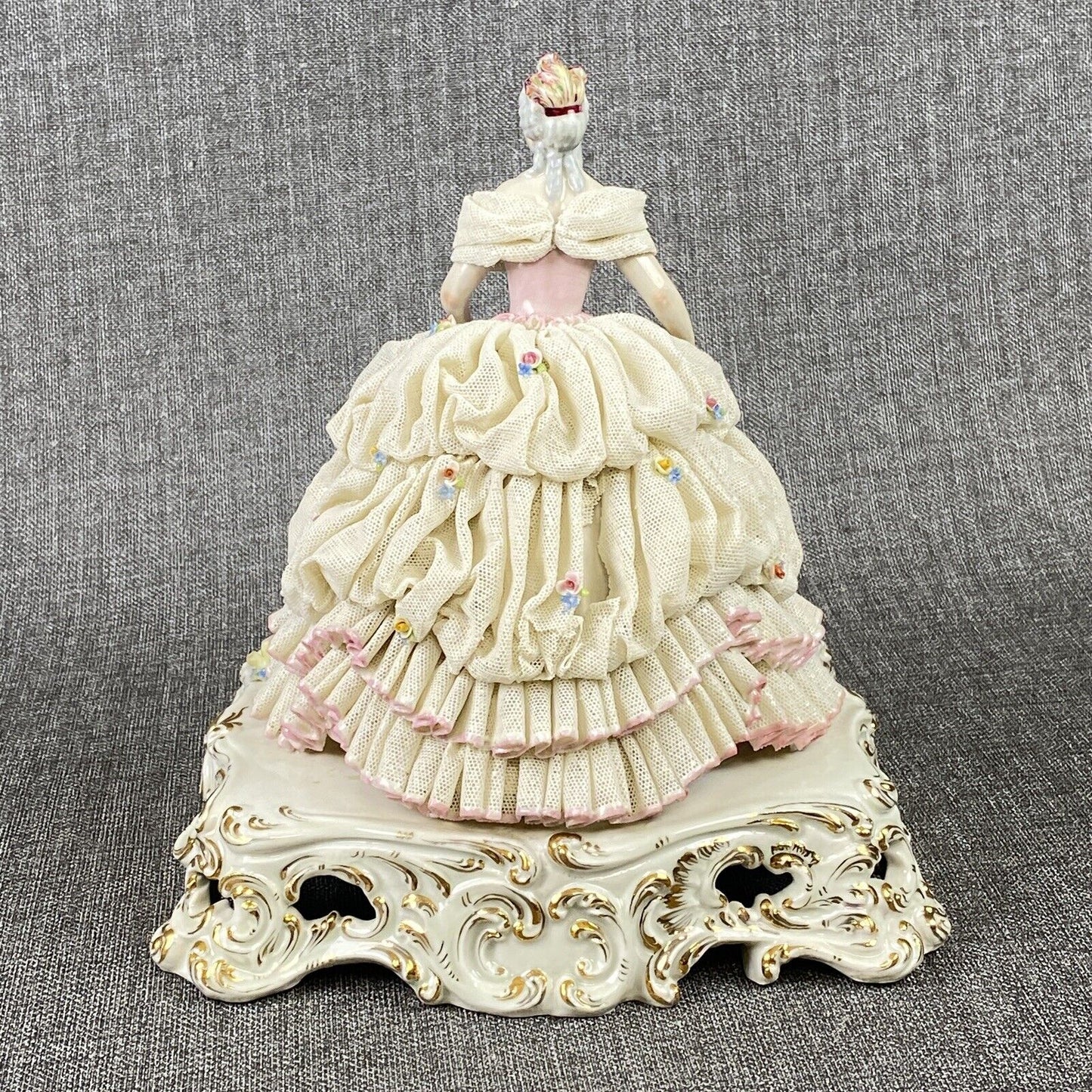 Capodimonte Dresden Porcelain Figurine Woman in Ballroom Dress (READ)