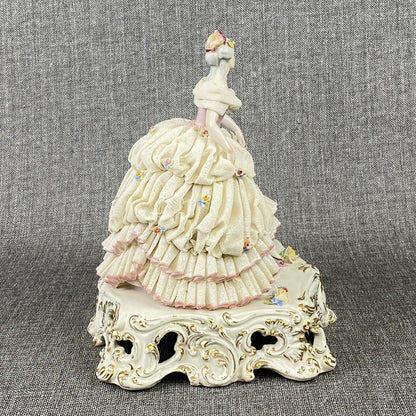 Capodimonte Dresden Porcelain Figurine Woman in Ballroom Dress (READ)