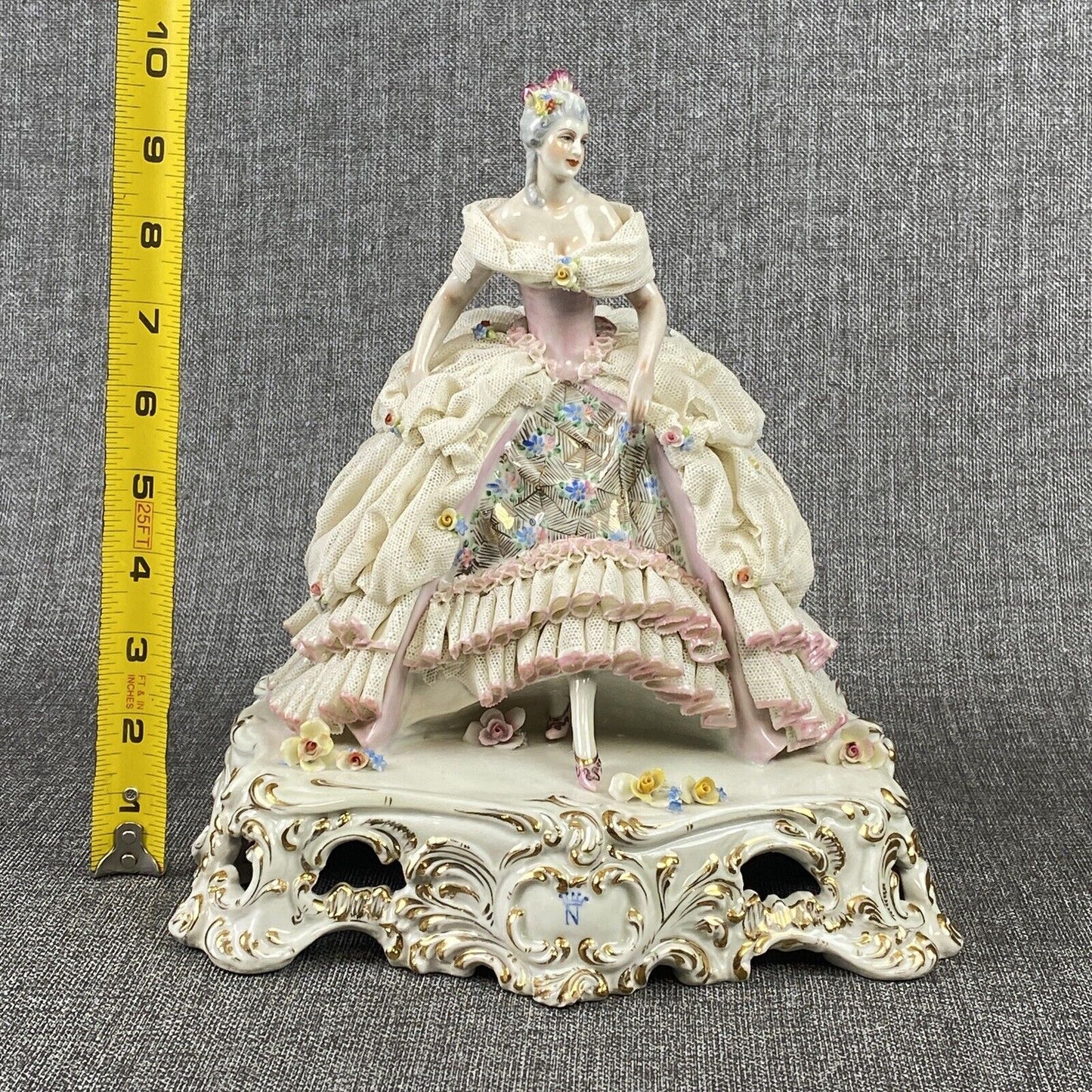 Capodimonte Dresden Porcelain Figurine Woman in Ballroom Dress (READ)