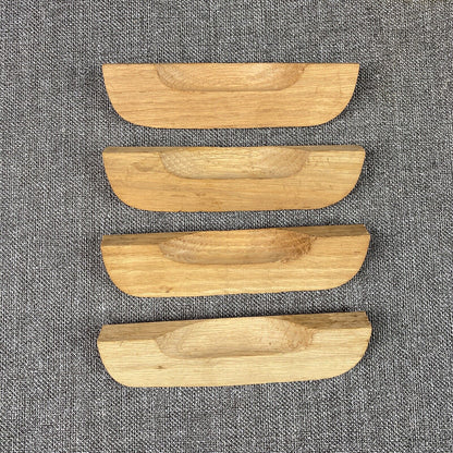 4 Carved Wood Furniture Oak Desk Drawer Pulls Handles Wood Cabinet Pulls 6"