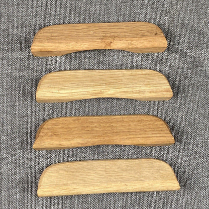 4 Carved Wood Furniture Oak Desk Drawer Pulls Handles Wood Cabinet Pulls 6"