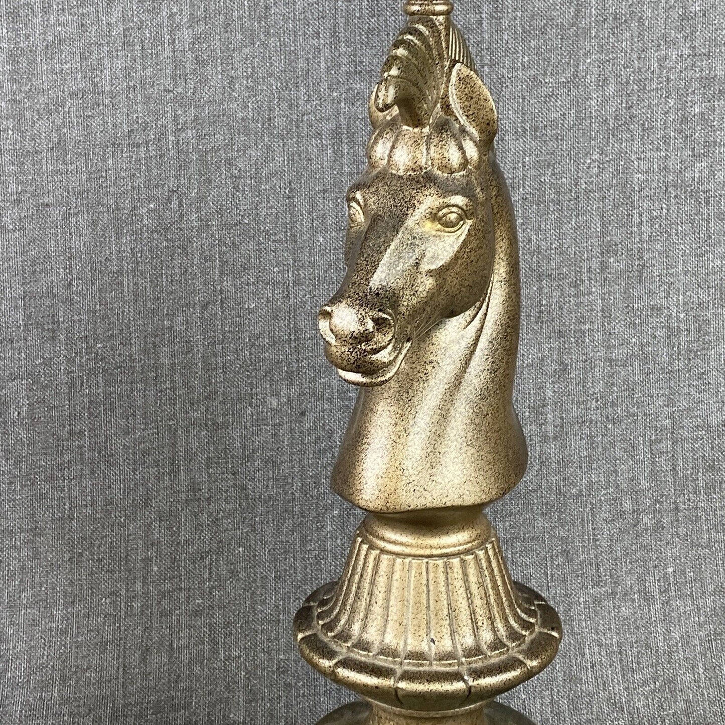 MCM Metal HORSE Head Lamps Chess Roman Trojan Heavy Base