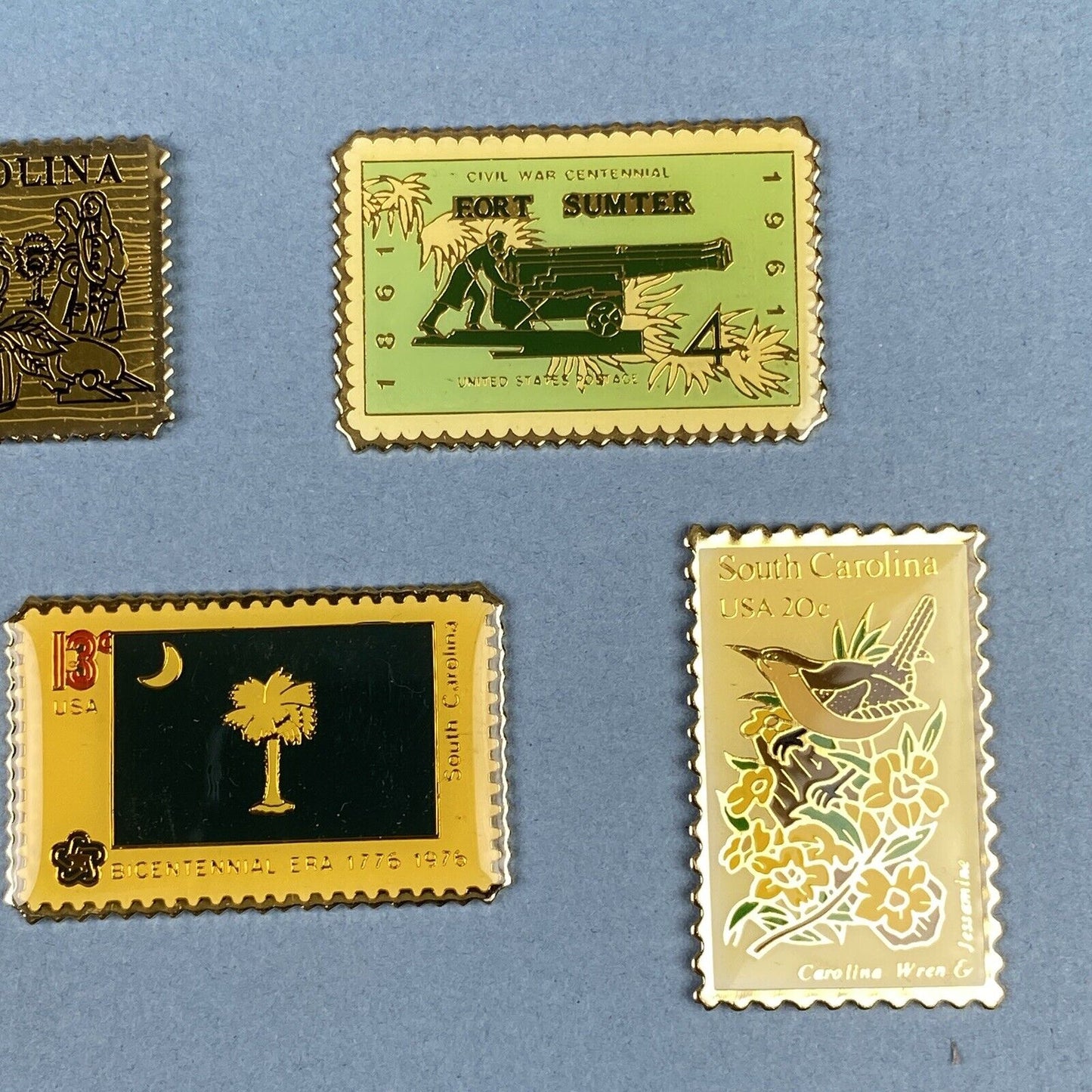 South Carolina Commemorative Stamp Pin Lot of 5