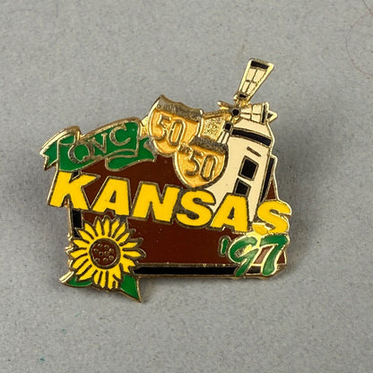 Vintage Kansas 50 50 Lapel Hat Pin