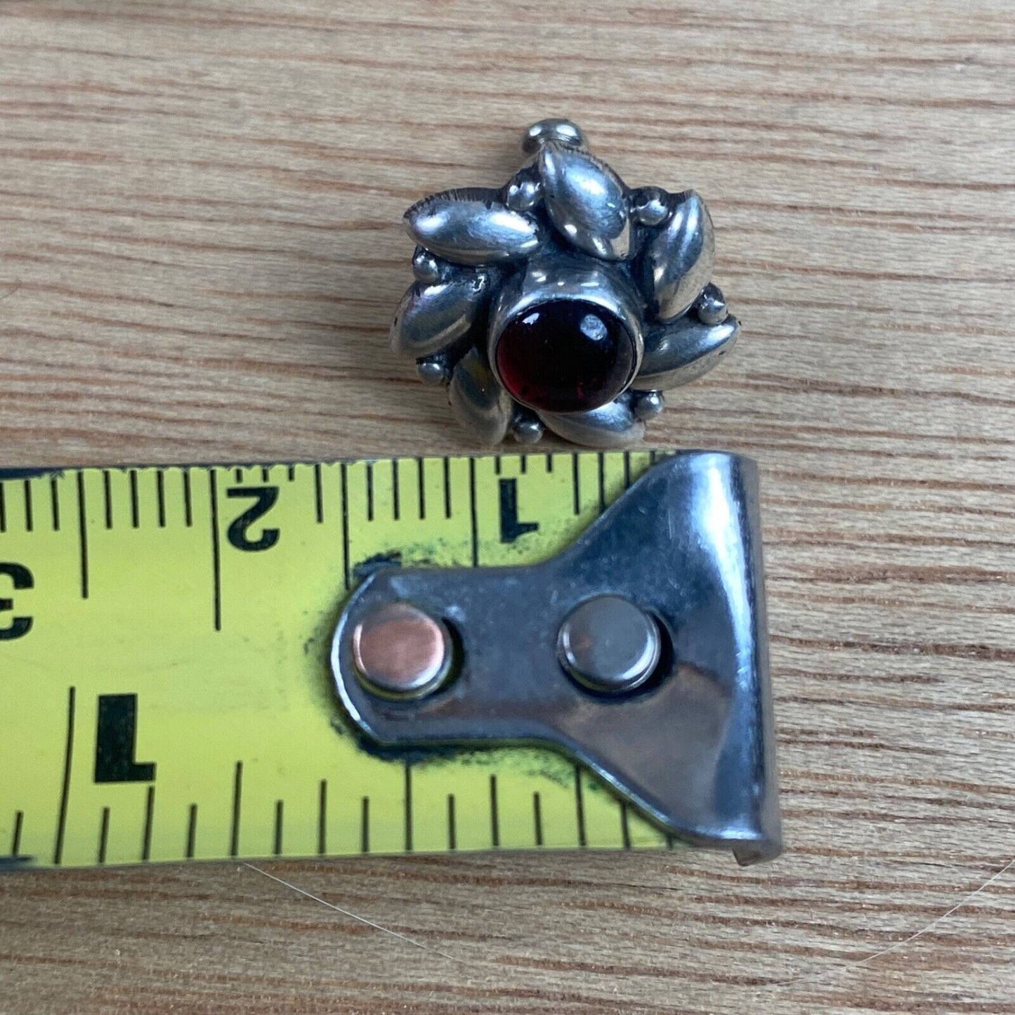 Vintage Sterling Silver Garnet Stud Earrings