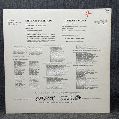 Baroque Music of Dietrich Buxtehude (1637-1707) and Lutenist Songs Vinyl Record
