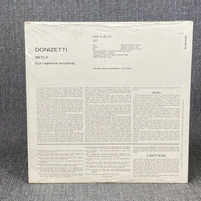 Gaetano Donizetti Betly Opera in One Act Opera Comica di Roma G. Morelli