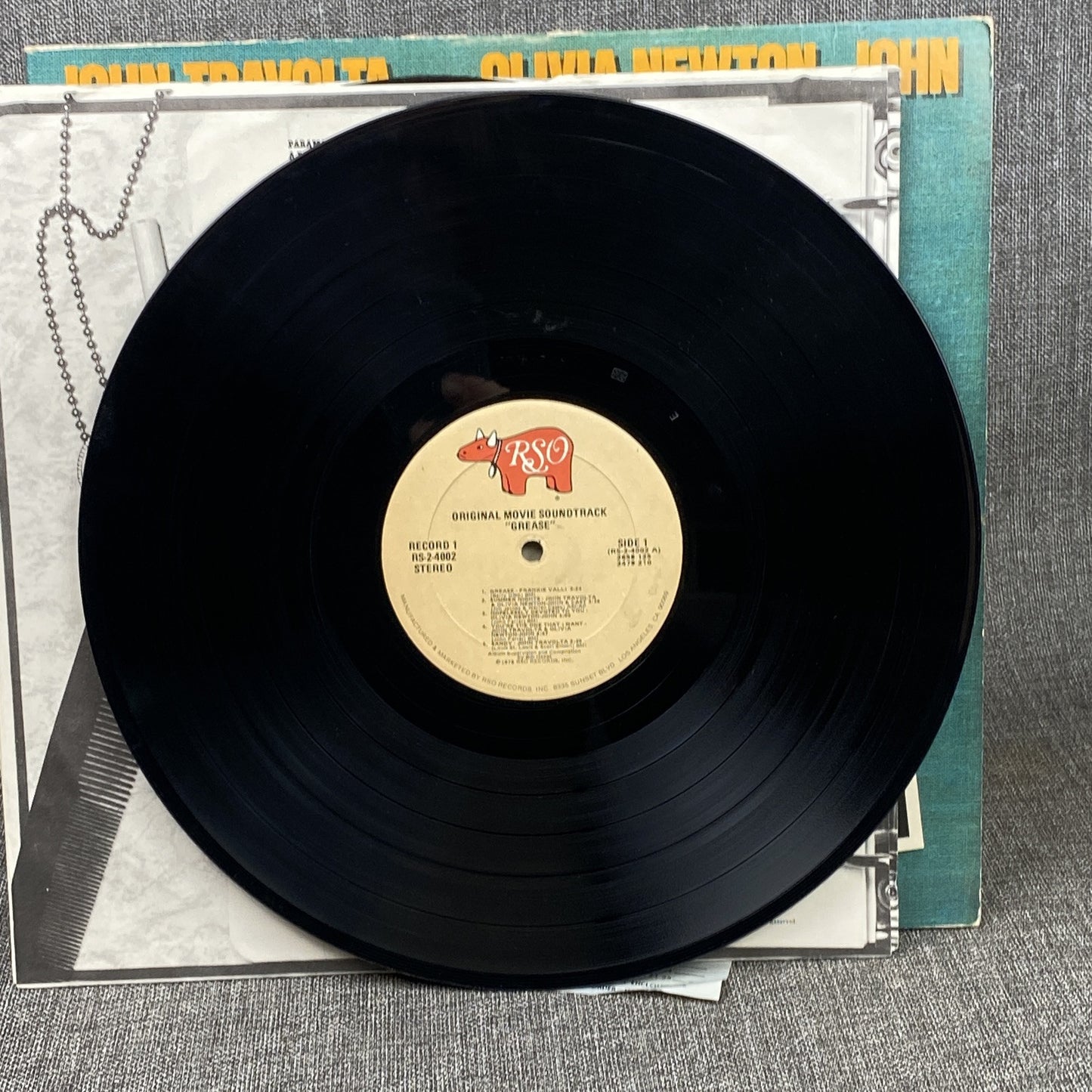 Grease Travolta Newton Movie Soundtrack Double Vinyl Record RSO Records 1978